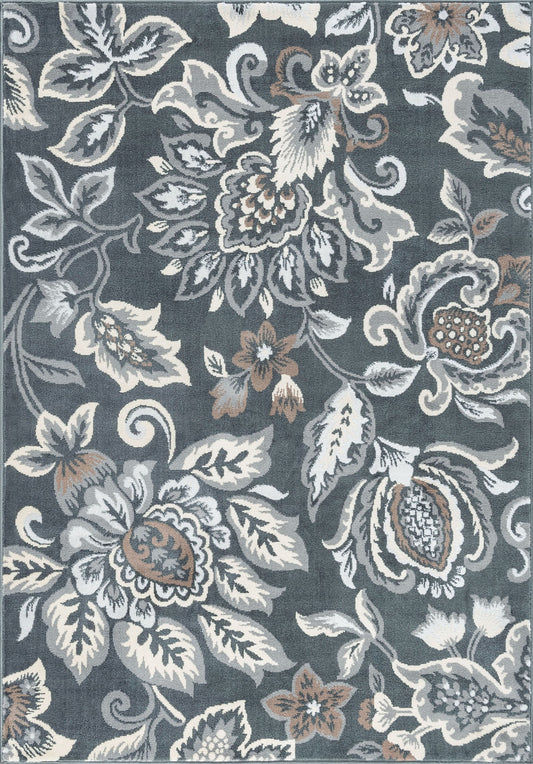 Tayse Floral Area Rug MDN42-Stella Traditional Cut Pile Indoor Polypropylene