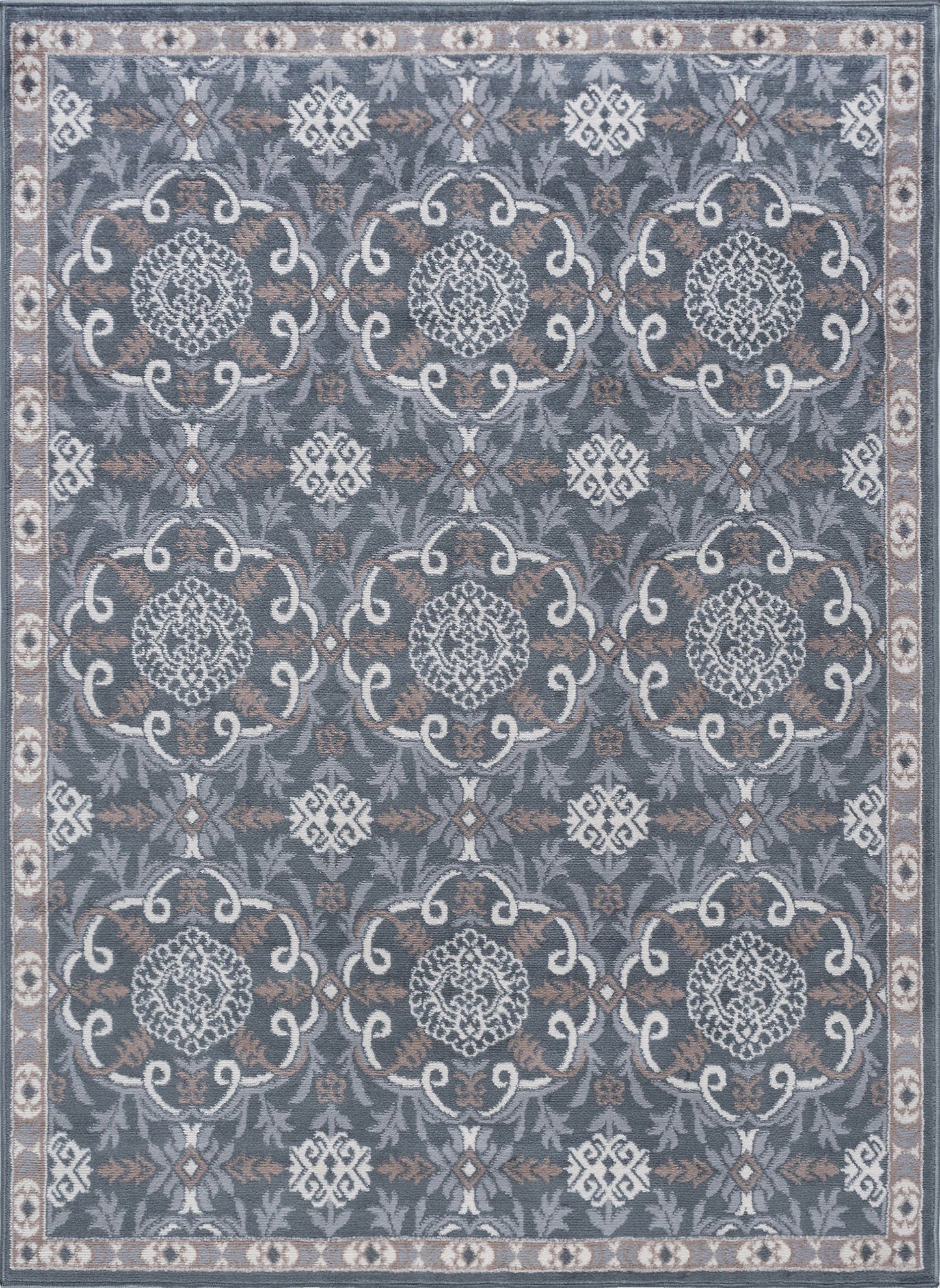 Tayse Damask Area Rug HMP38-Izel Traditional Cut Pile Indoor Polypropylene