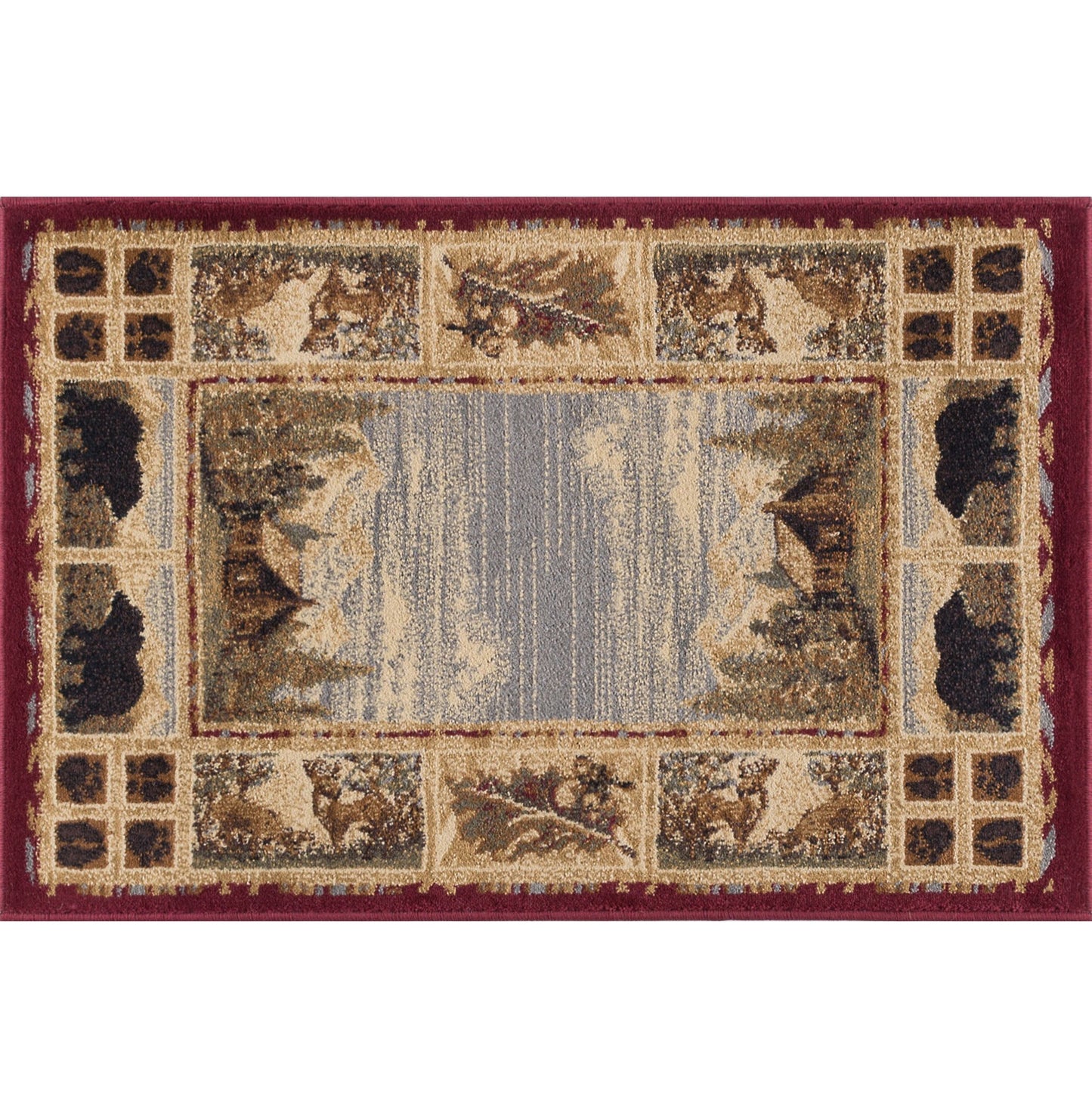 Tayse Lodge Area Rug NTR67-Lakeside Retreat Novelty Cut Pile Indoor Polypropylene