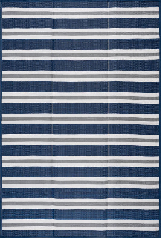 Tayse Stripes Area Rug LNA12-Seattle Contemporary Flat Weave Indoor/Outdoor Polypropylene