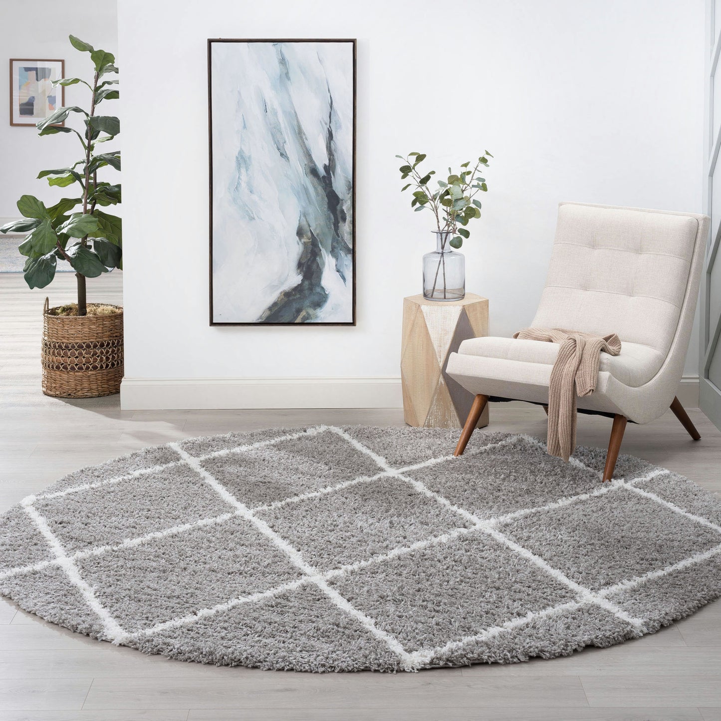 Tayse Diamond Area Rug JRS11-Mira Contemporary Cut Pile Indoor Polypropylene