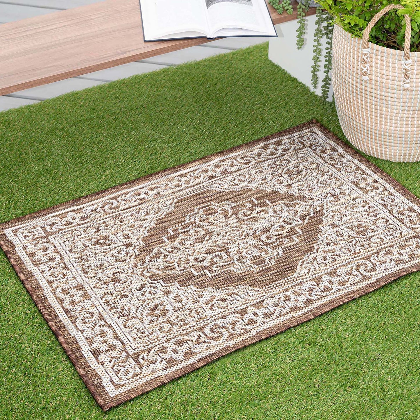 Tayse Floral Area Rug ECO16-Eamon Traditional Flat Weave Indoor/Outdoor Polypropylene