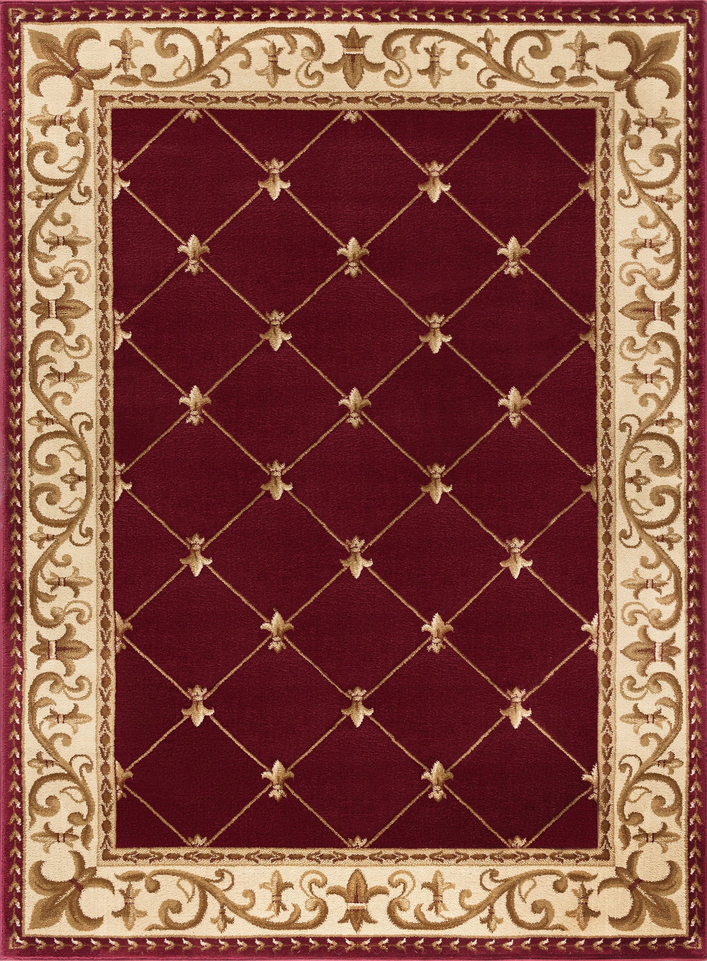 Tayse Border Area Rug SNS48-Orleans Traditional Cut Pile Indoor Polypropylene