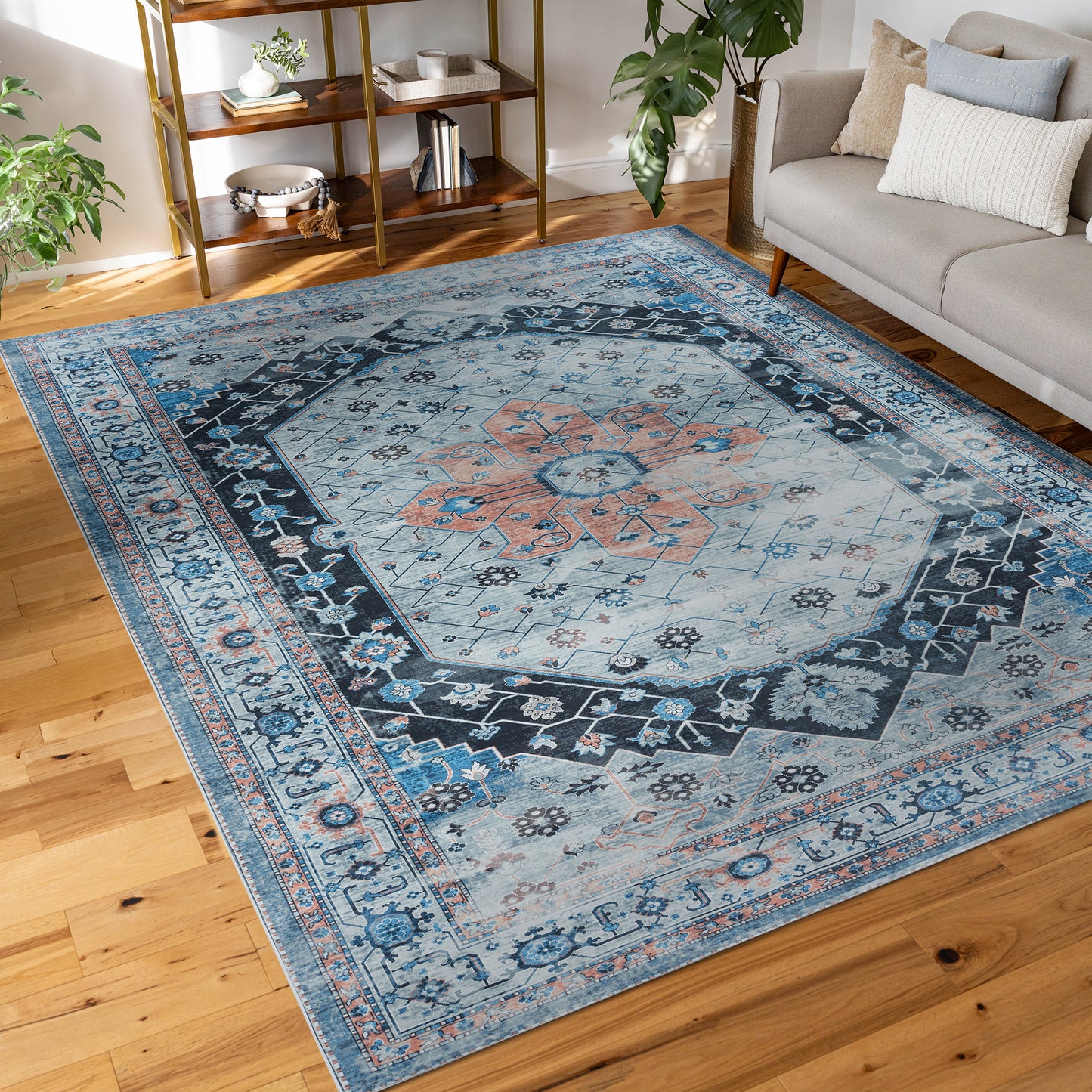 Tayse Oriental Area Rug ETE10-Alissa Traditional Flat Weave Indoor Polyester