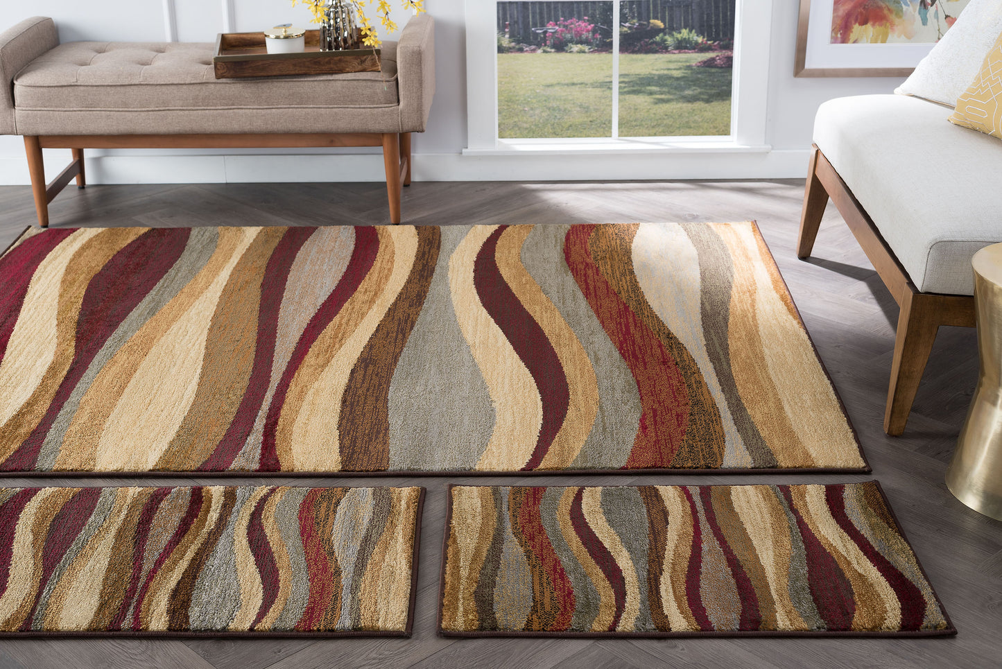 Tayse Abstract Area Rug ELG54-Norfolk Contemporary Cut Pile Indoor Polypropylene