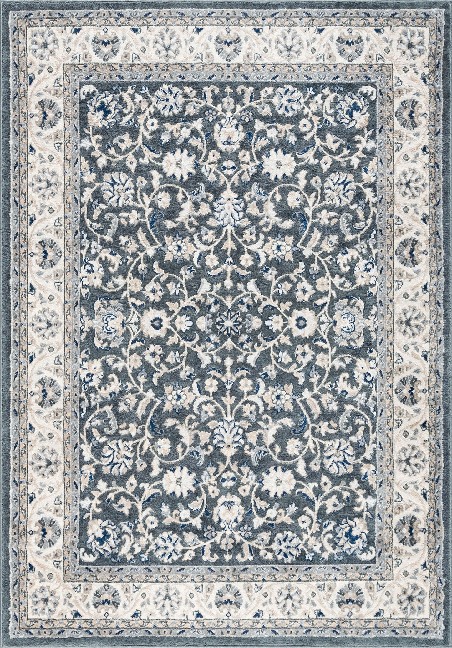 Tayse Floral Area Rug MDN46-Tessie Traditional Cut Pile Indoor Polypropylene