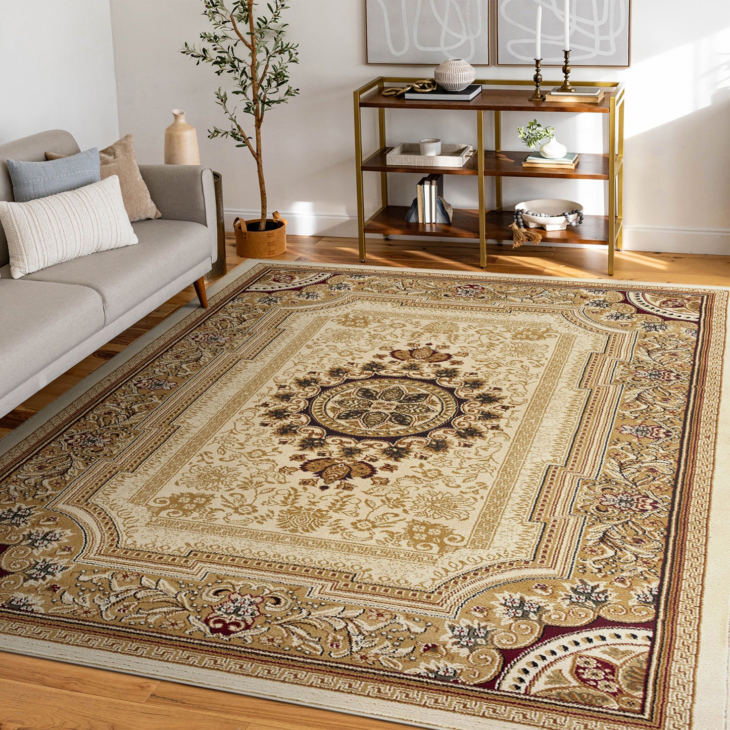 Tayse Oriental Area Rug SNS46-Jayden Traditional Cut Pile Indoor Polypropylene