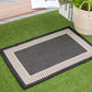 Tayse Striped Border Area Rug ECO11-Elgin Transitional Flat Weave Indoor/Outdoor Polypropylene