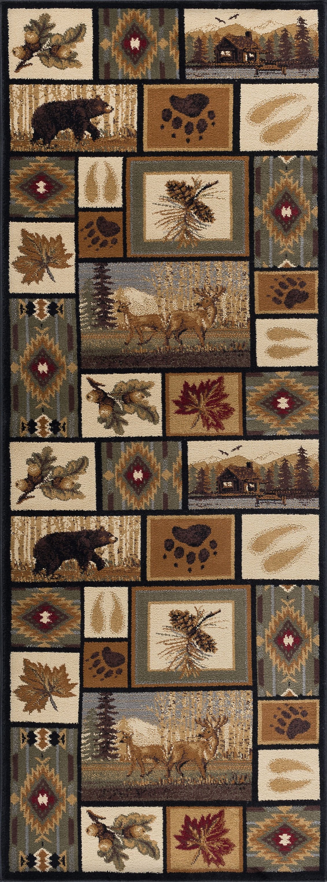 Tayse Lodge Area Rug NTR66-Northern Wildlife Novelty Cut Pile Indoor Polypropylene