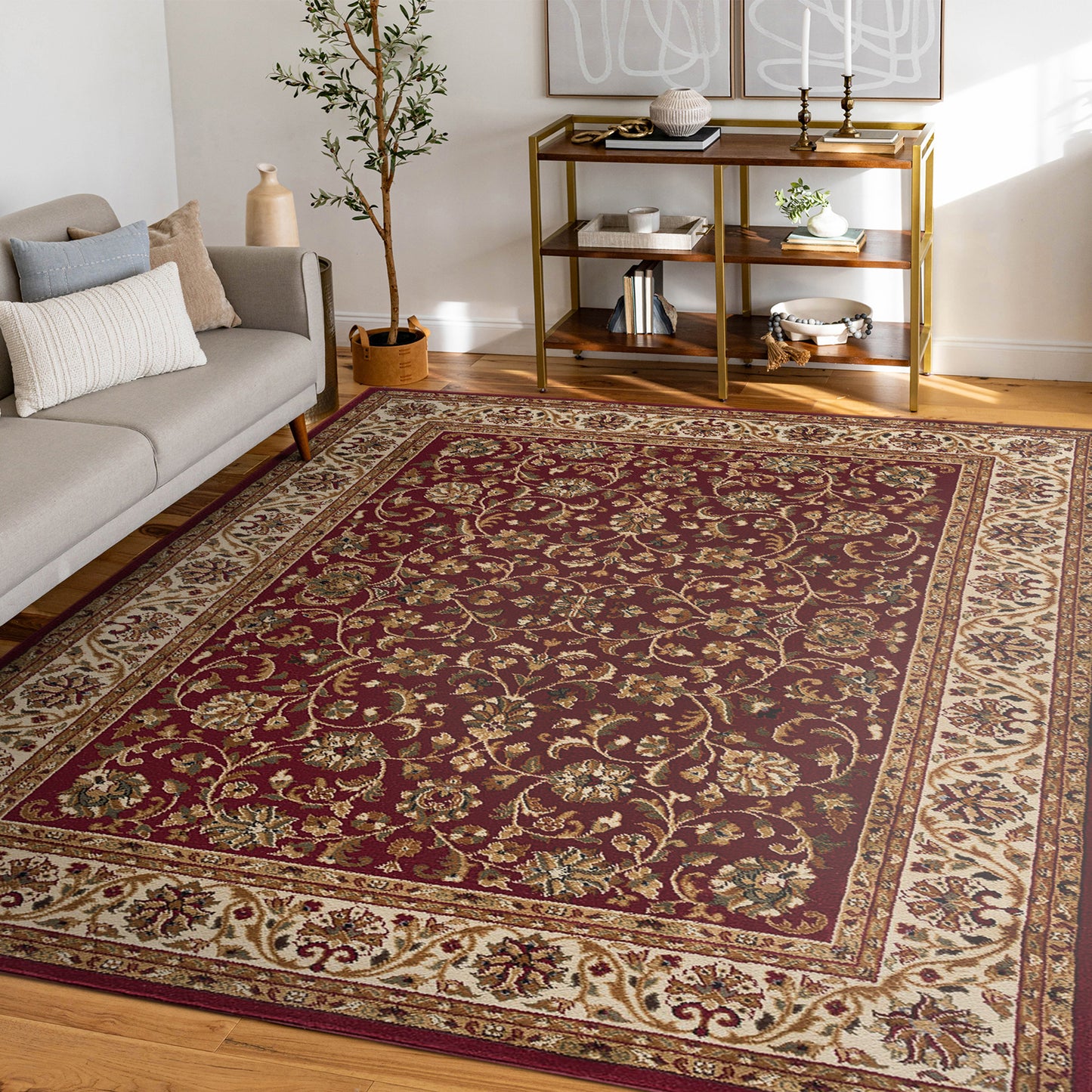 Tayse Border Area Rug SNS48-Ventura Traditional Cut Pile Indoor Polypropylene