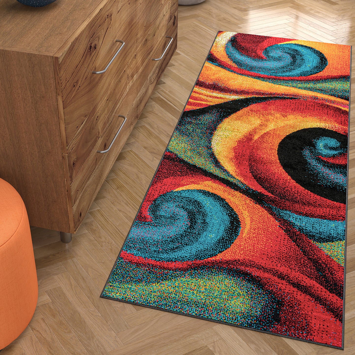 Tayse Abstract Area Rug SMP10-Susan Contemporary Cut Pile Indoor Polypropylene