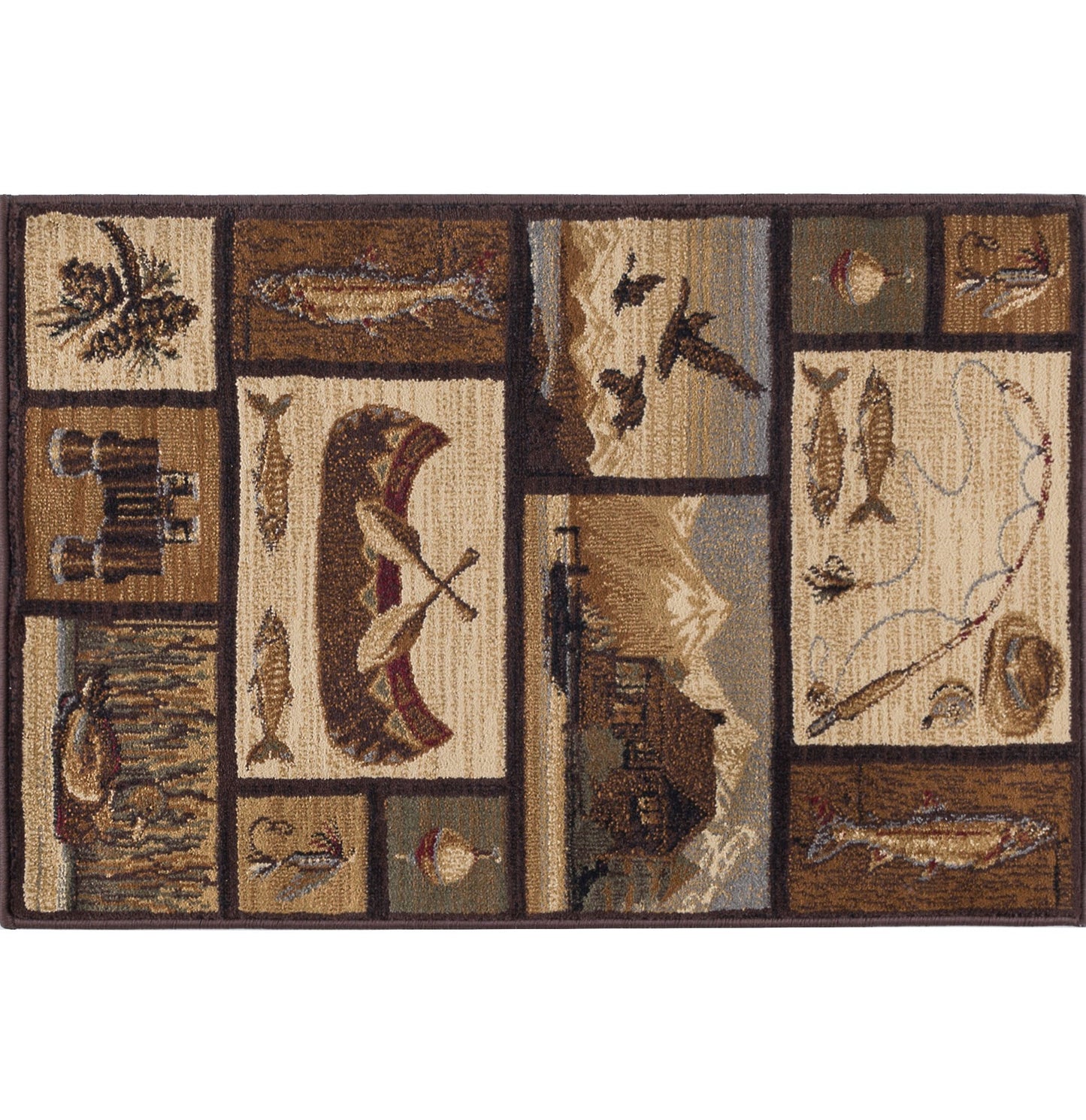 Tayse Lodge Area Rug NTR66-Cabin Getaway Novelty Cut Pile Indoor Polypropylene