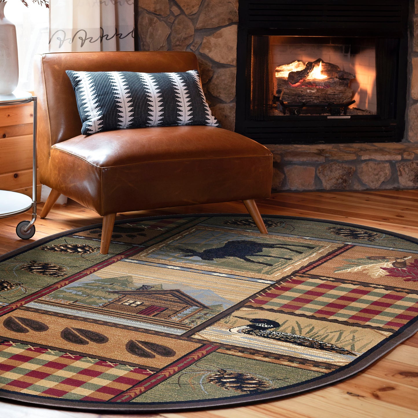 Tayse Lodge Area Rug NTR65-Homespun Cabin Novelty Cut Pile Indoor Polypropylene