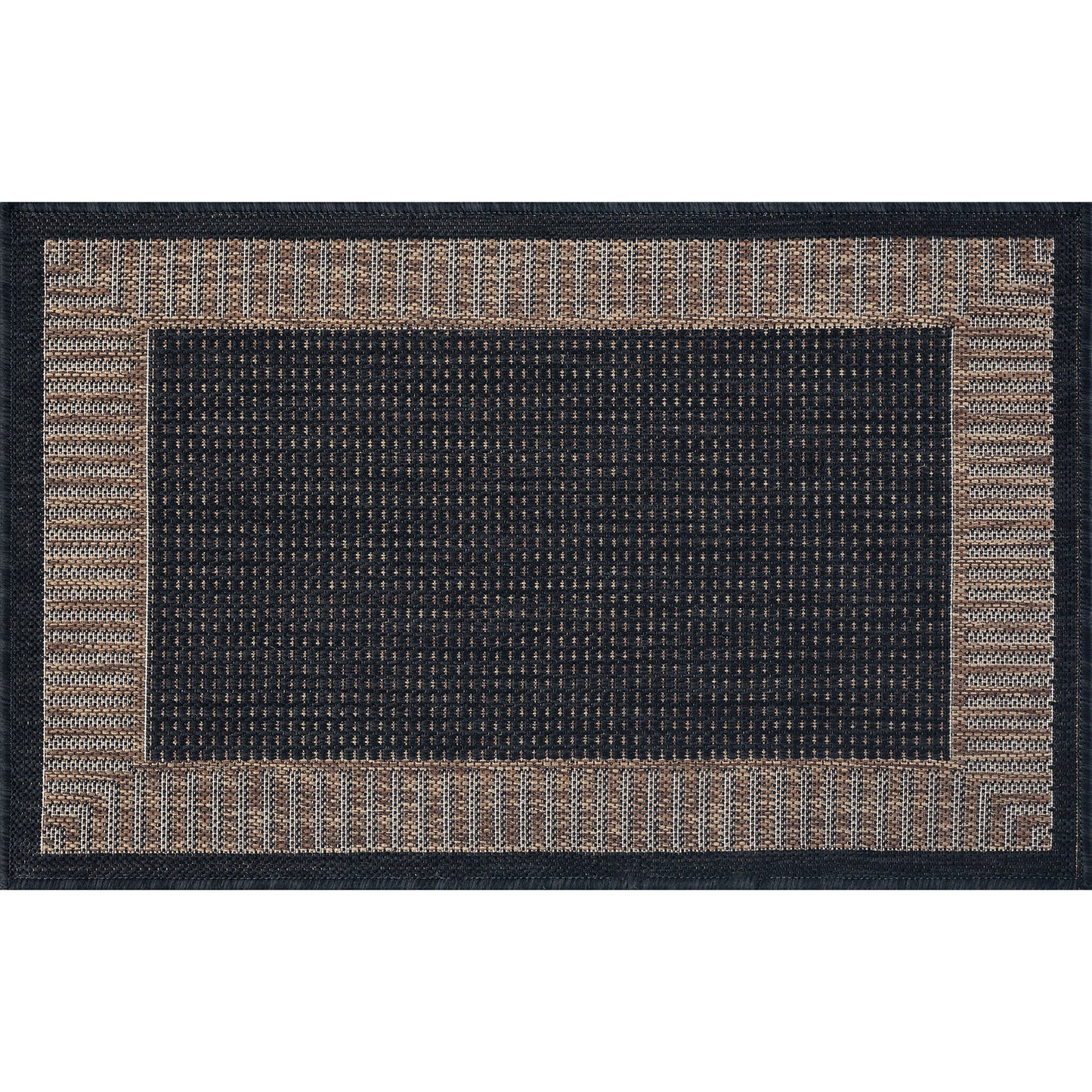 Tayse Striped Border Area Rug ECO11-Elgin Transitional Flat Weave Indoor/Outdoor Polypropylene