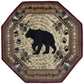 Tayse Lodge Area Rug NTR65-Black Bear Novelty Cut Pile Indoor Polypropylene