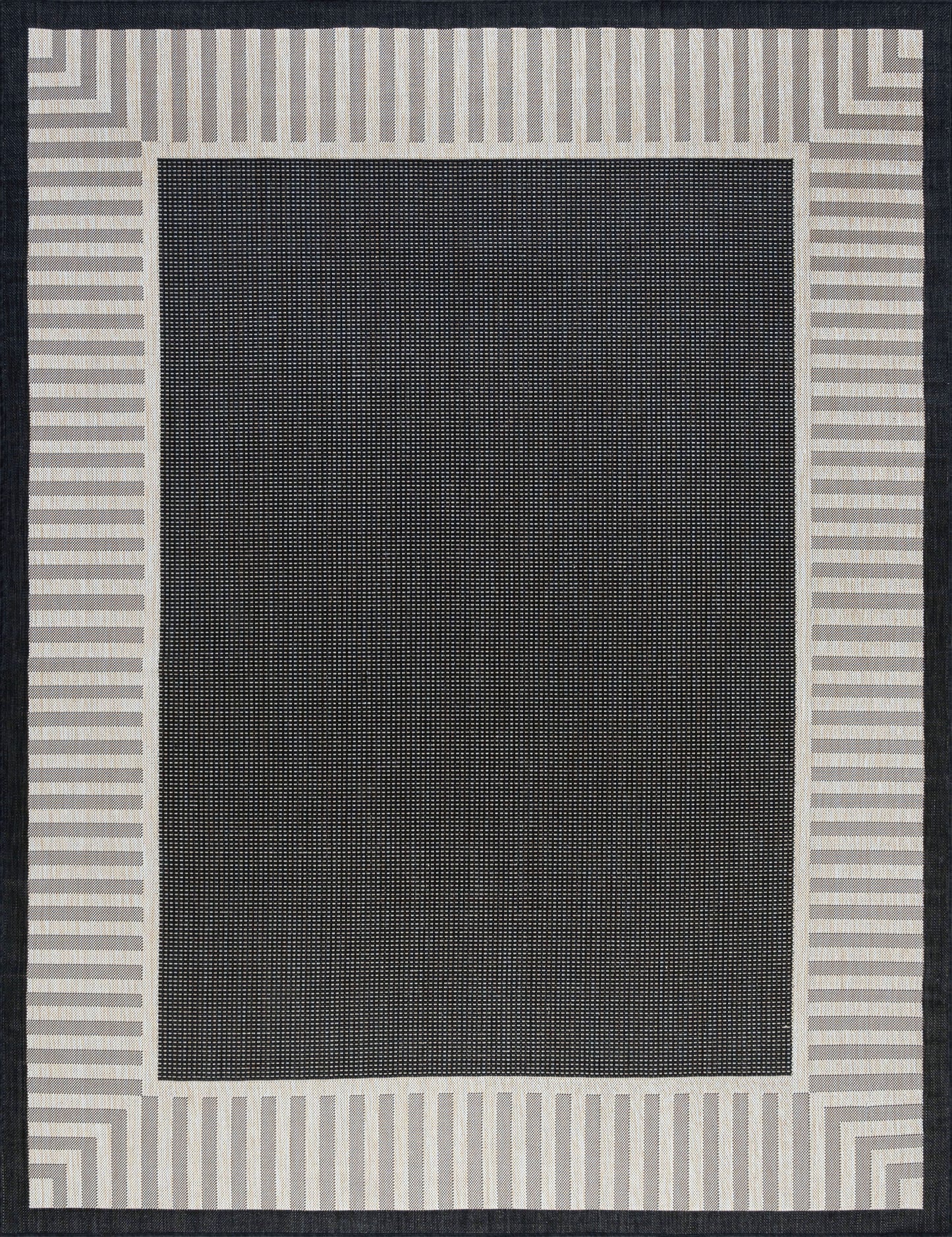 Tayse Striped Border Area Rug ECO11-Elgin Transitional Flat Weave Indoor/Outdoor Polypropylene