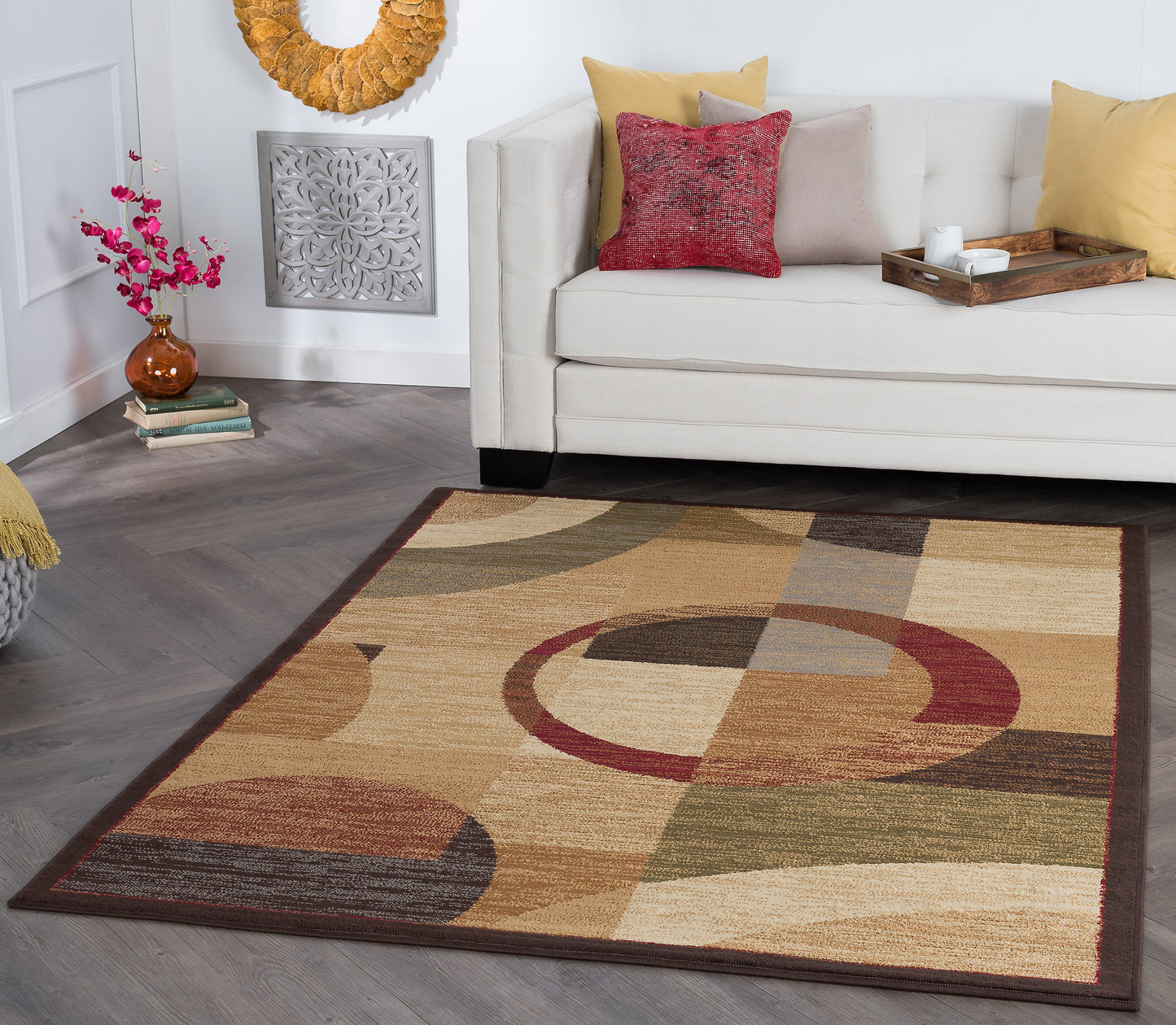 Tayse Geometric Area Rug ELG51-Kelsey Contemporary Cut Pile Indoor Polypropylene