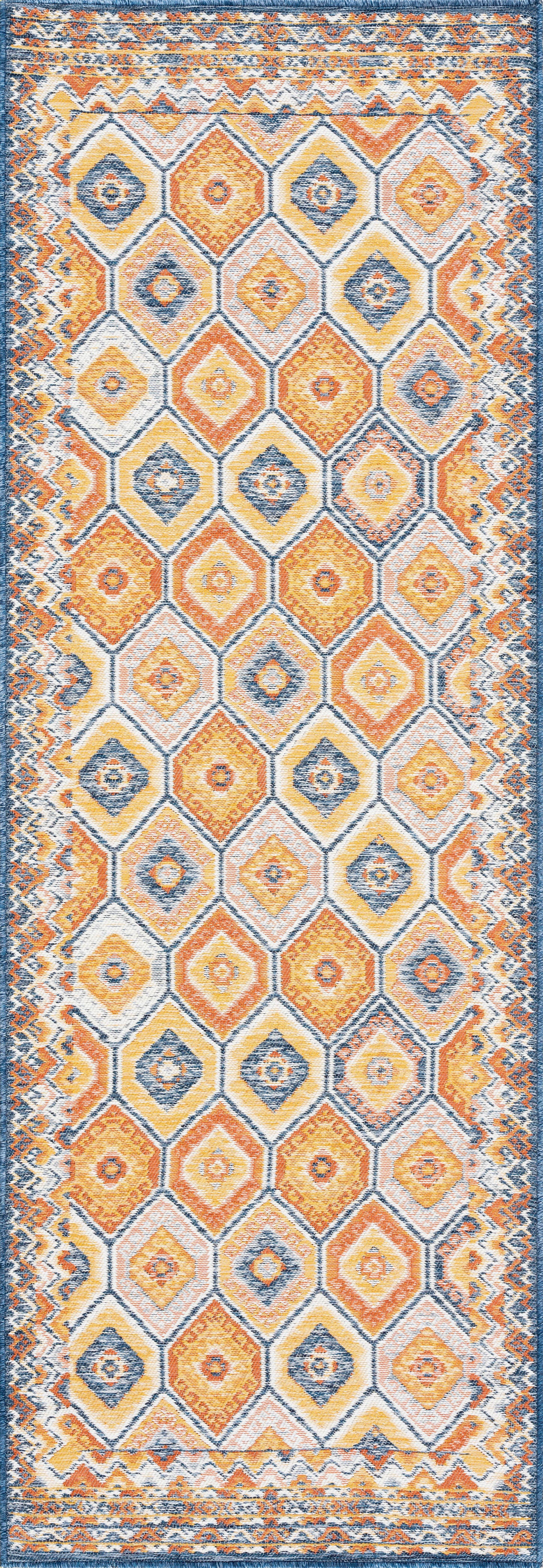 Tayse Geometric Area Rug FLO10-Matthew Contemporary Flat Weave Indoor/Outdoor Polypropylene