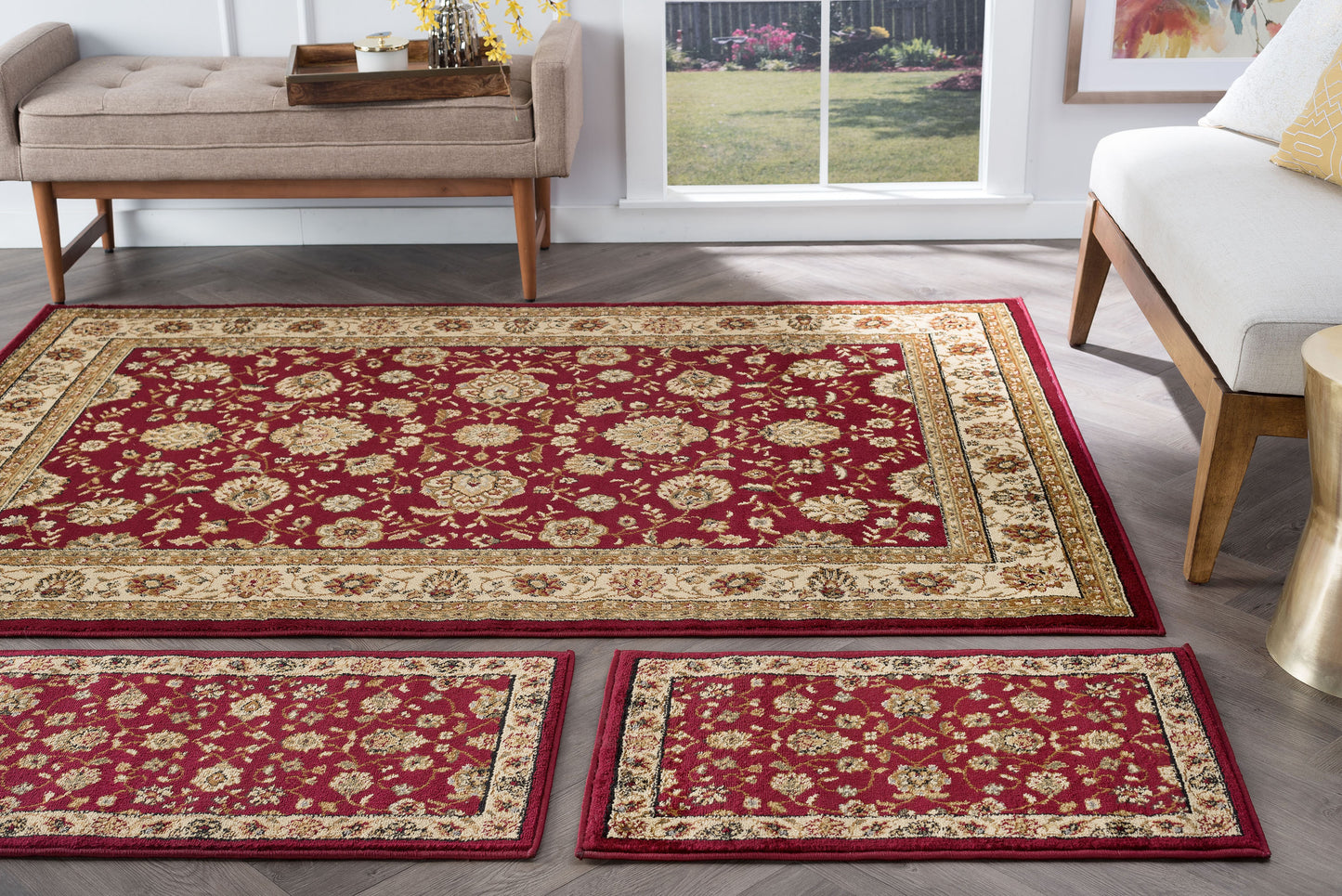 Tayse Floral Area Rug ELG51-Raleigh Traditional Cut Pile Indoor Polypropylene