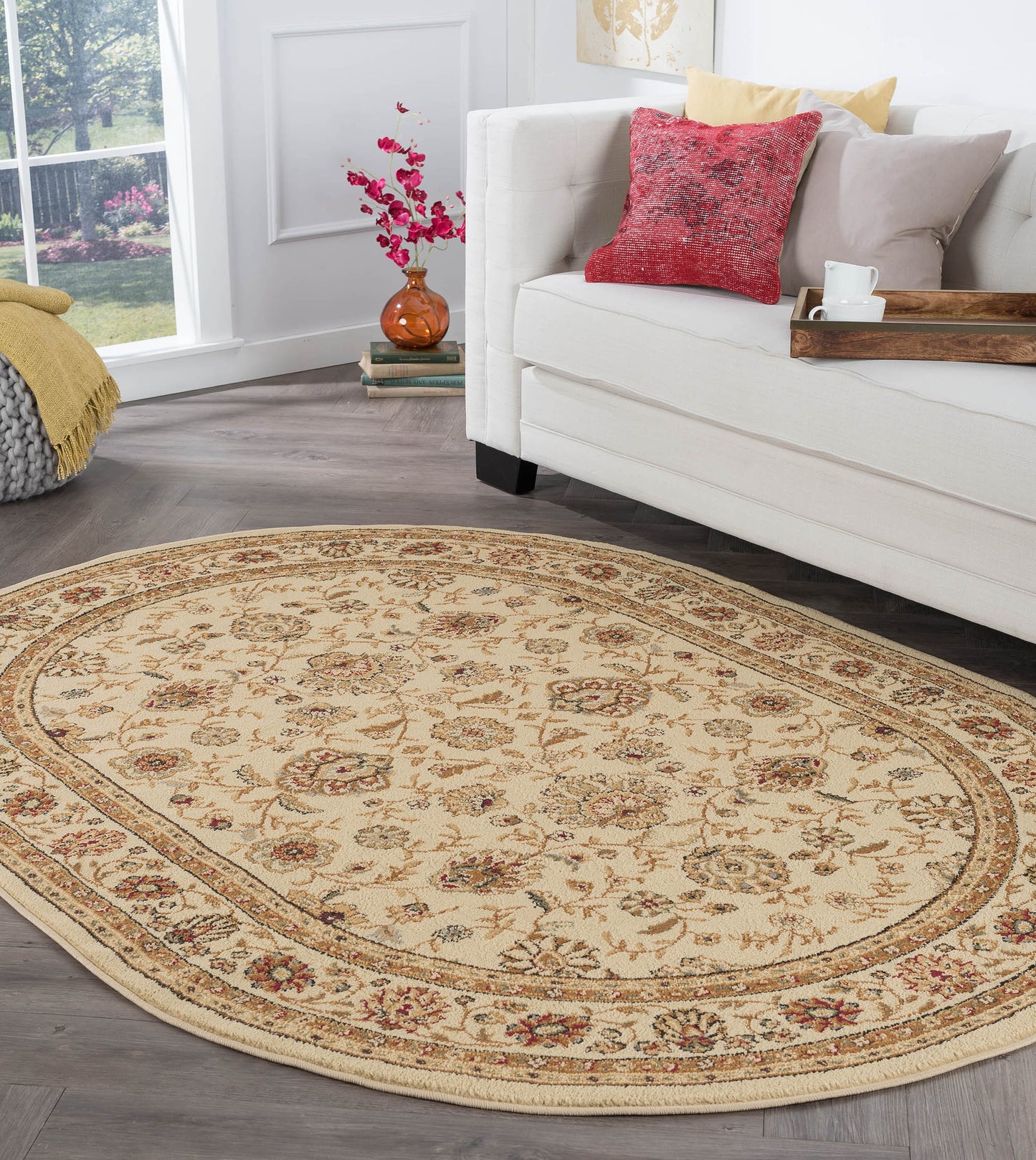 Tayse Floral Area Rug ELG51-Raleigh Traditional Cut Pile Indoor Polypropylene