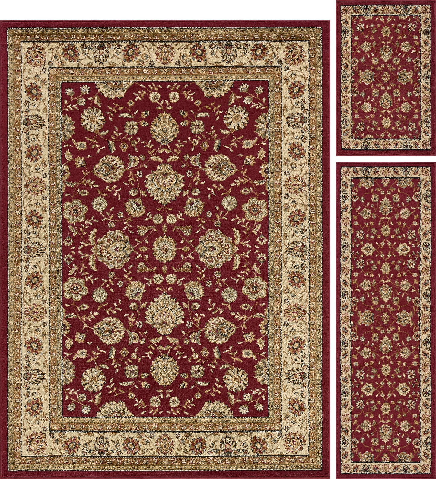 Tayse Floral Area Rug ELG51-Raleigh Traditional Cut Pile Indoor Polypropylene