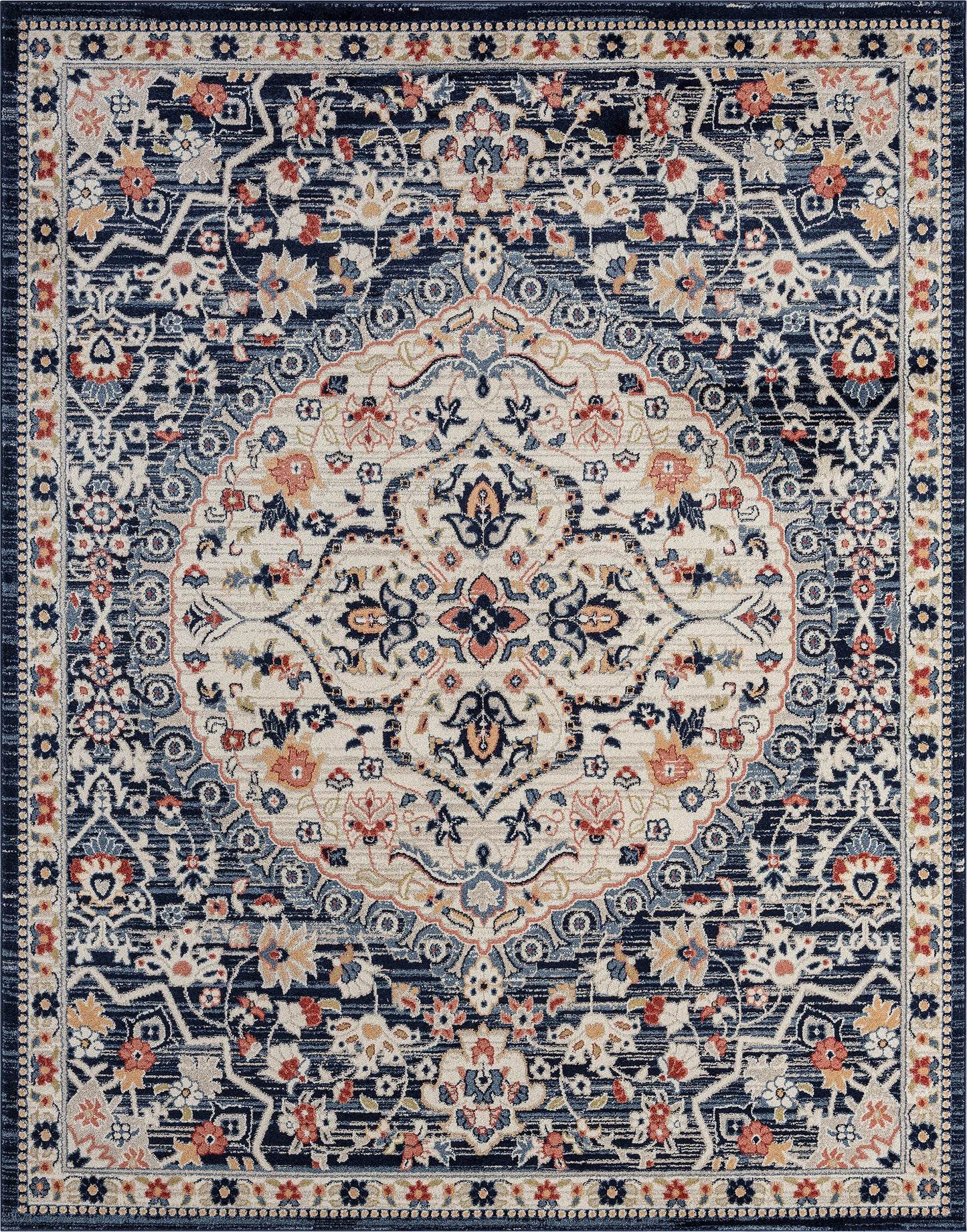 Tayse Medallion Area Rug TUS11-Jeanie Traditional Cut Pile Indoor Polypropylene