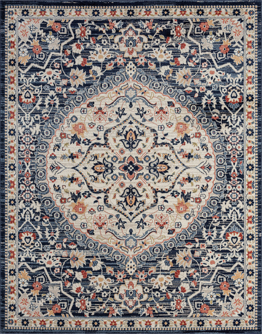 Tayse Medallion Area Rug TUS11-Jeanie Traditional Cut Pile Indoor Polypropylene