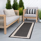 Tayse Striped Border Area Rug ECO11-Elgin Transitional Flat Weave Indoor/Outdoor Polypropylene