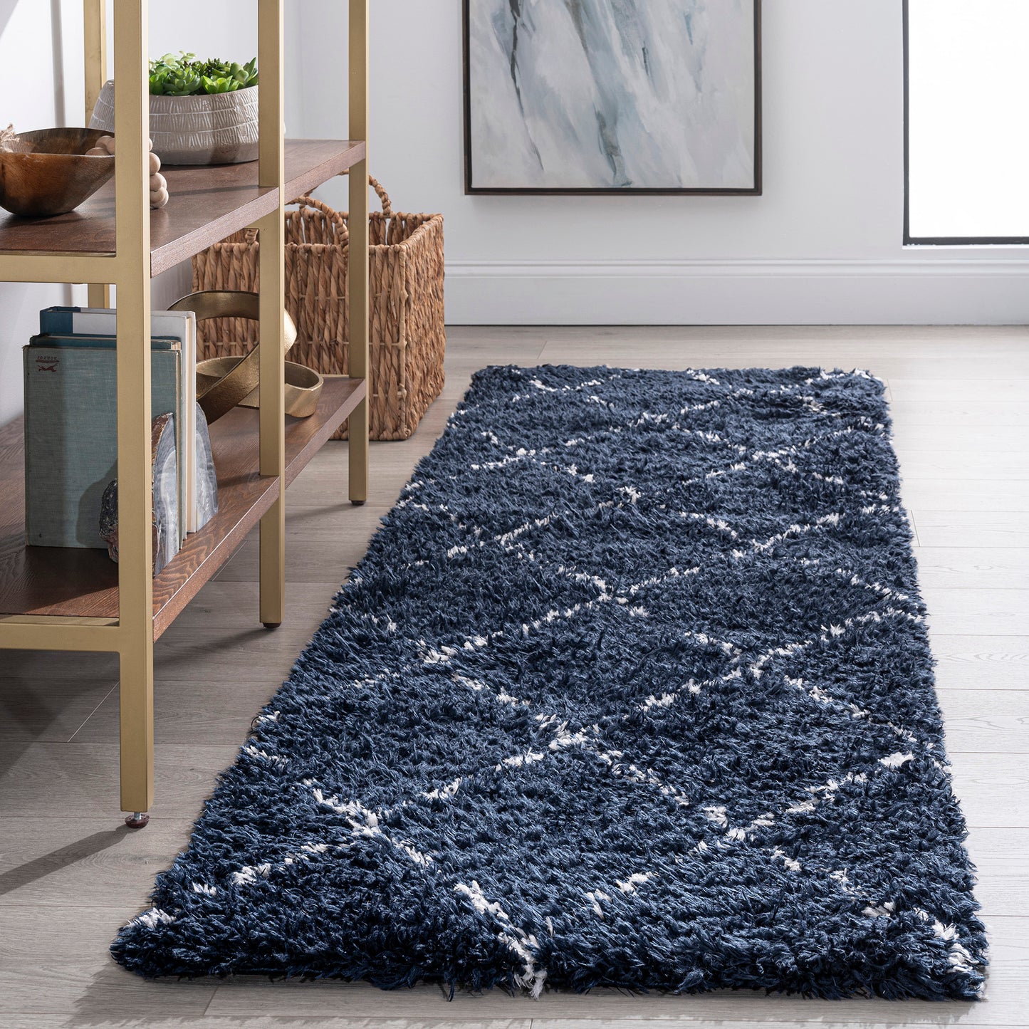 Tayse Diamond Area Rug HEA11-Harold Contemporary Cut Pile Indoor Polyester