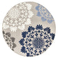 Tayse Floral Area Rug OAS11-Octavia Modern Cut & Flat Weave Indoor/Outdoor Polypropylene