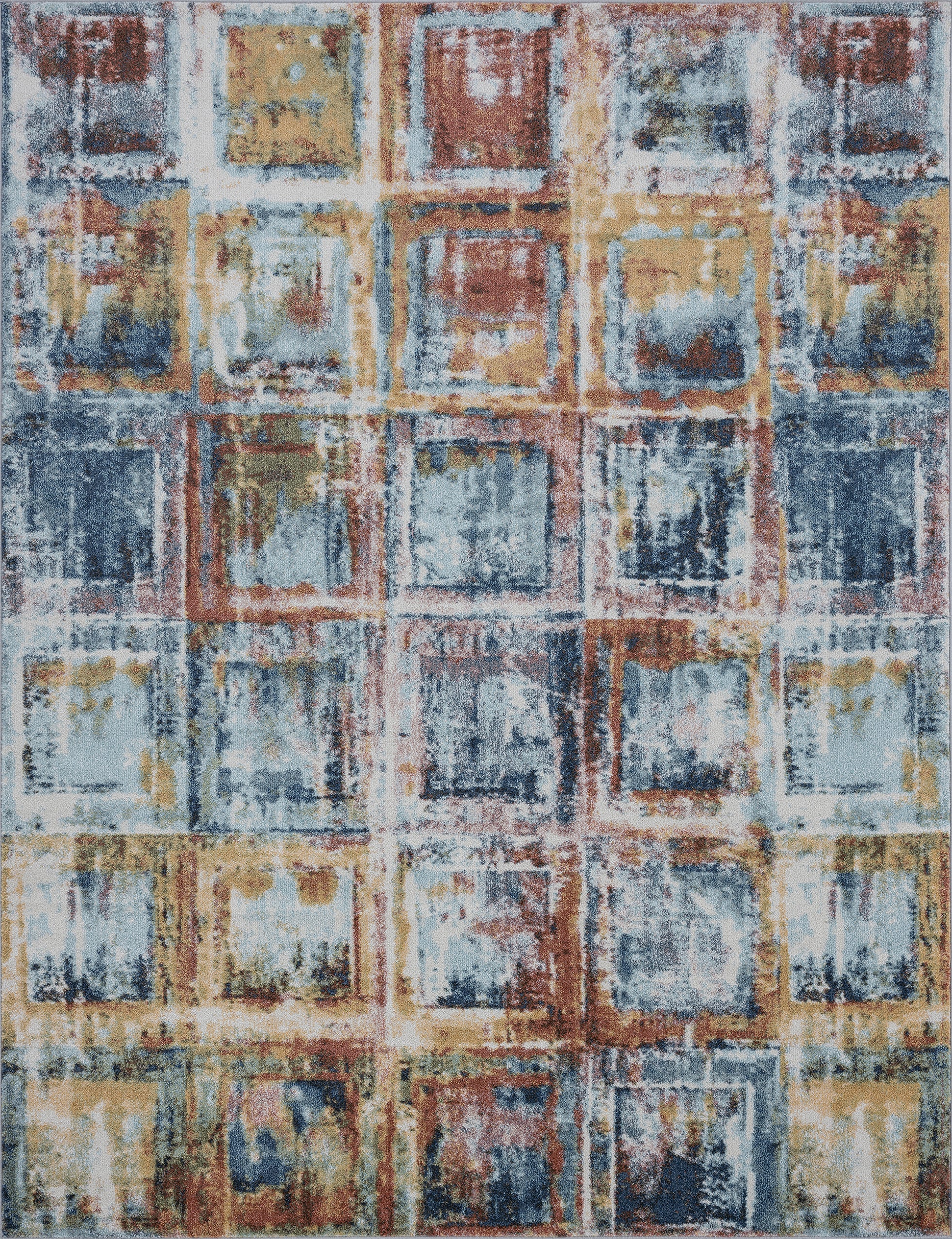 Tayse Abstract Area Rug REI13-Rowan Contemporary Cut Pile Indoor Polyp ...
