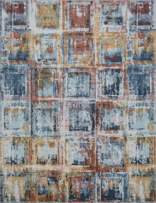 Tayse Abstract Area Rug REI13-Rowan Contemporary Cut Pile Indoor Polypropylene