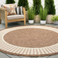 Tayse Striped Border Area Rug ECO11-Elgin Transitional Flat Weave Indoor/Outdoor Polypropylene