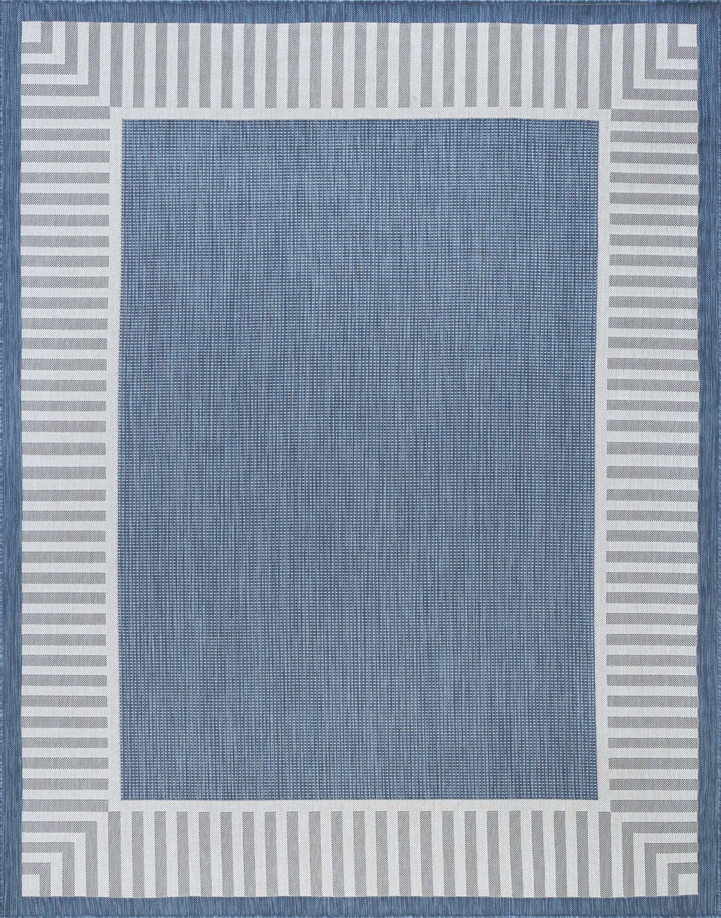 Tayse Striped Border Area Rug ECO11-Elgin Transitional Flat Weave Indoor/Outdoor Polypropylene