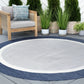 Tayse Solid Border Area Rug ECO12-Dania Transitional Flat Weave Indoor/Outdoor Polypropylene