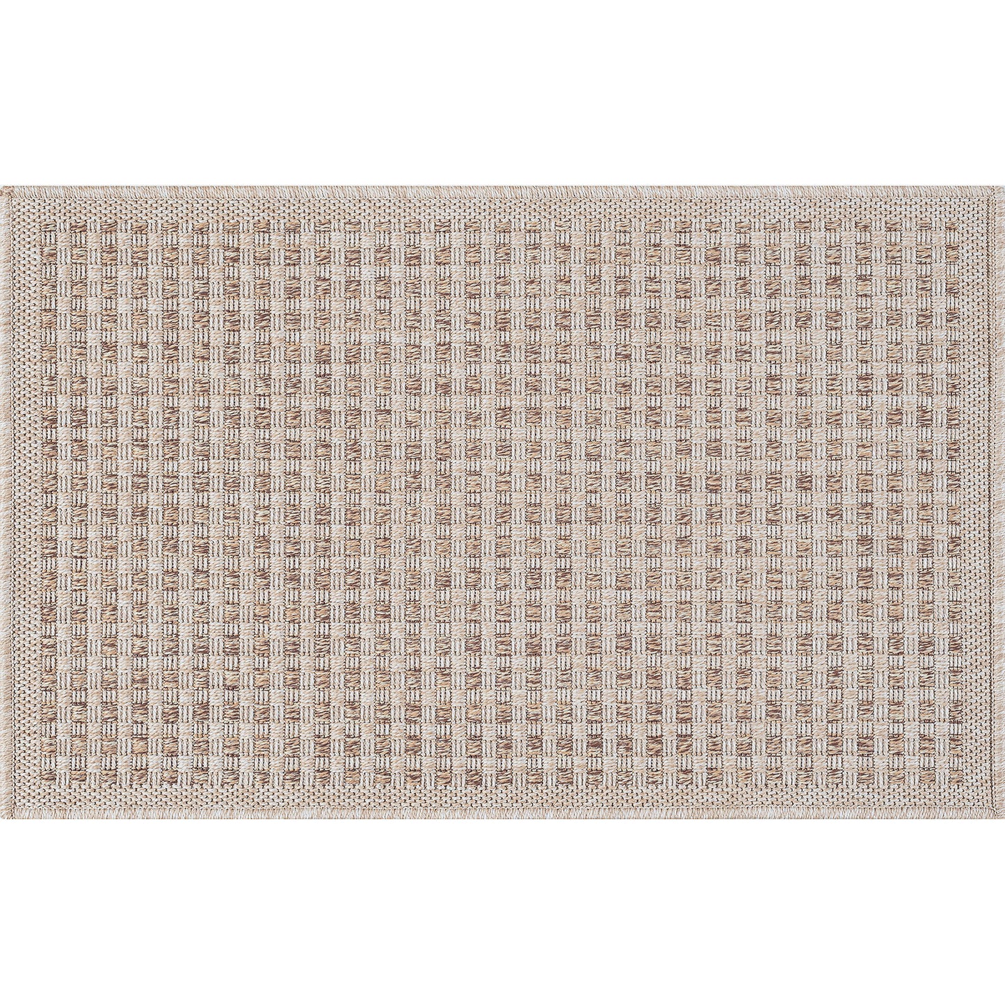 Tayse Basketweave Area Rug DEN10-Dickens Contemporary Flat Weave Indoor/Outdoor Polypropylene