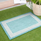 Tayse Striped Border Area Rug ECO11-Elgin Transitional Flat Weave Indoor/Outdoor Polypropylene