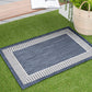 Tayse Striped Border Area Rug ECO11-Elgin Transitional Flat Weave Indoor/Outdoor Polypropylene