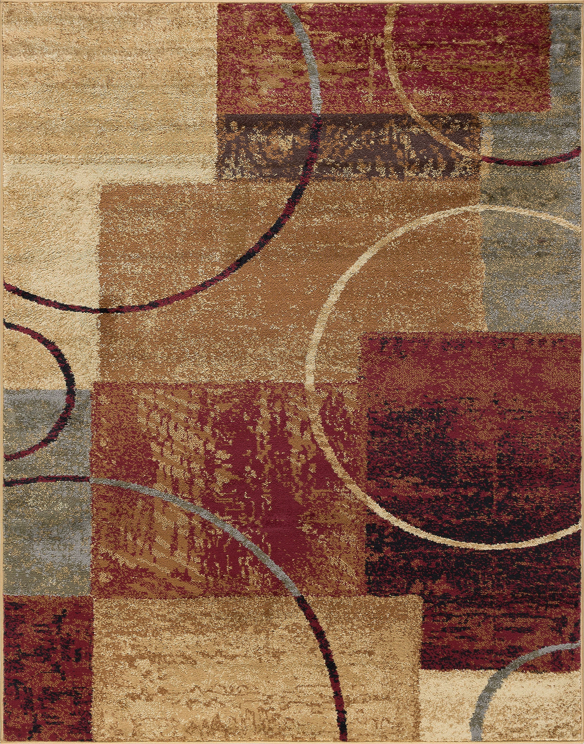 Tayse Abstract Area Rug ELG54-Tacoma Contemporary Cut Pile Indoor Poly ...