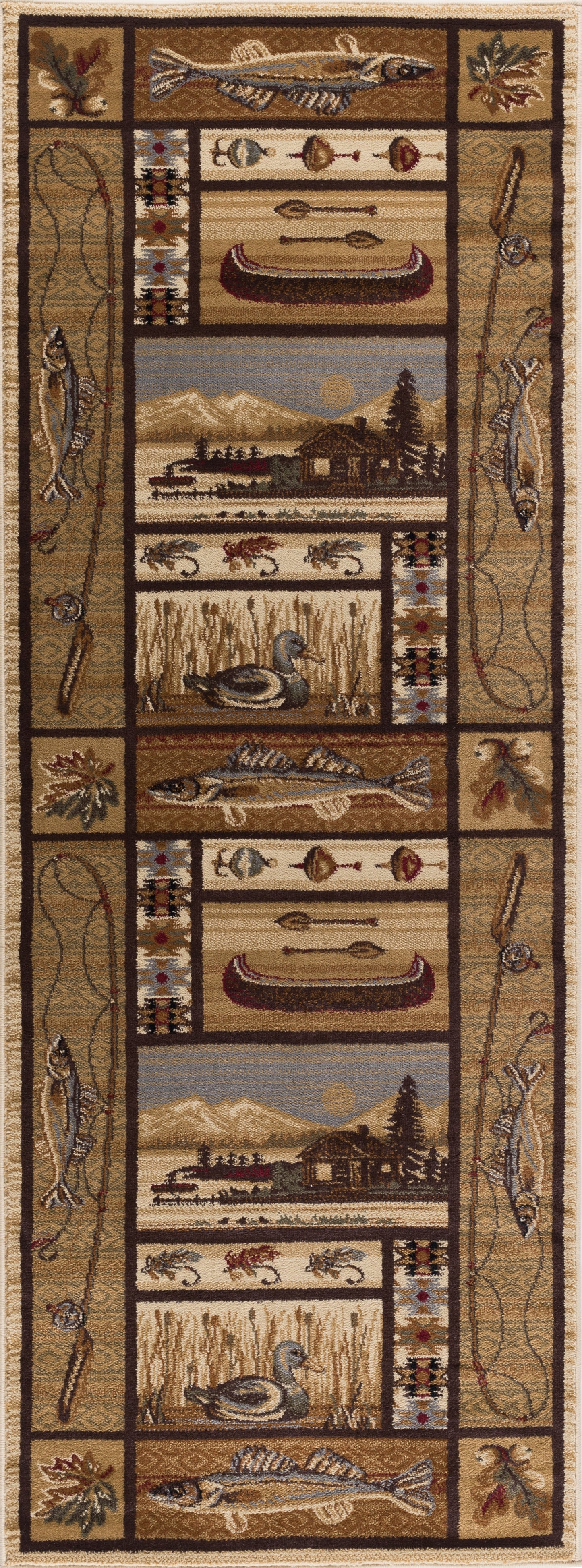 Tayse Lodge Area Rug NTR66-Lodge Retreat Novelty Cut Pile Indoor Polypropylene