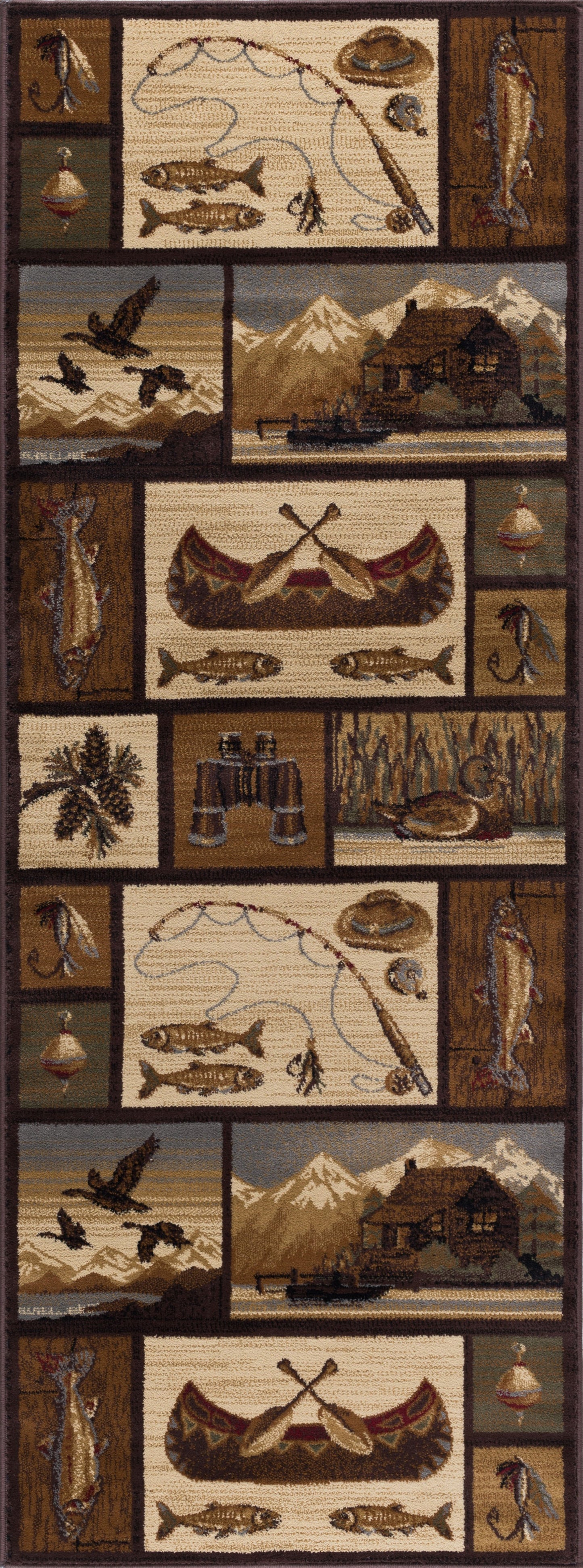 Tayse Lodge Area Rug NTR66-Cabin Getaway Novelty Cut Pile Indoor Polypropylene