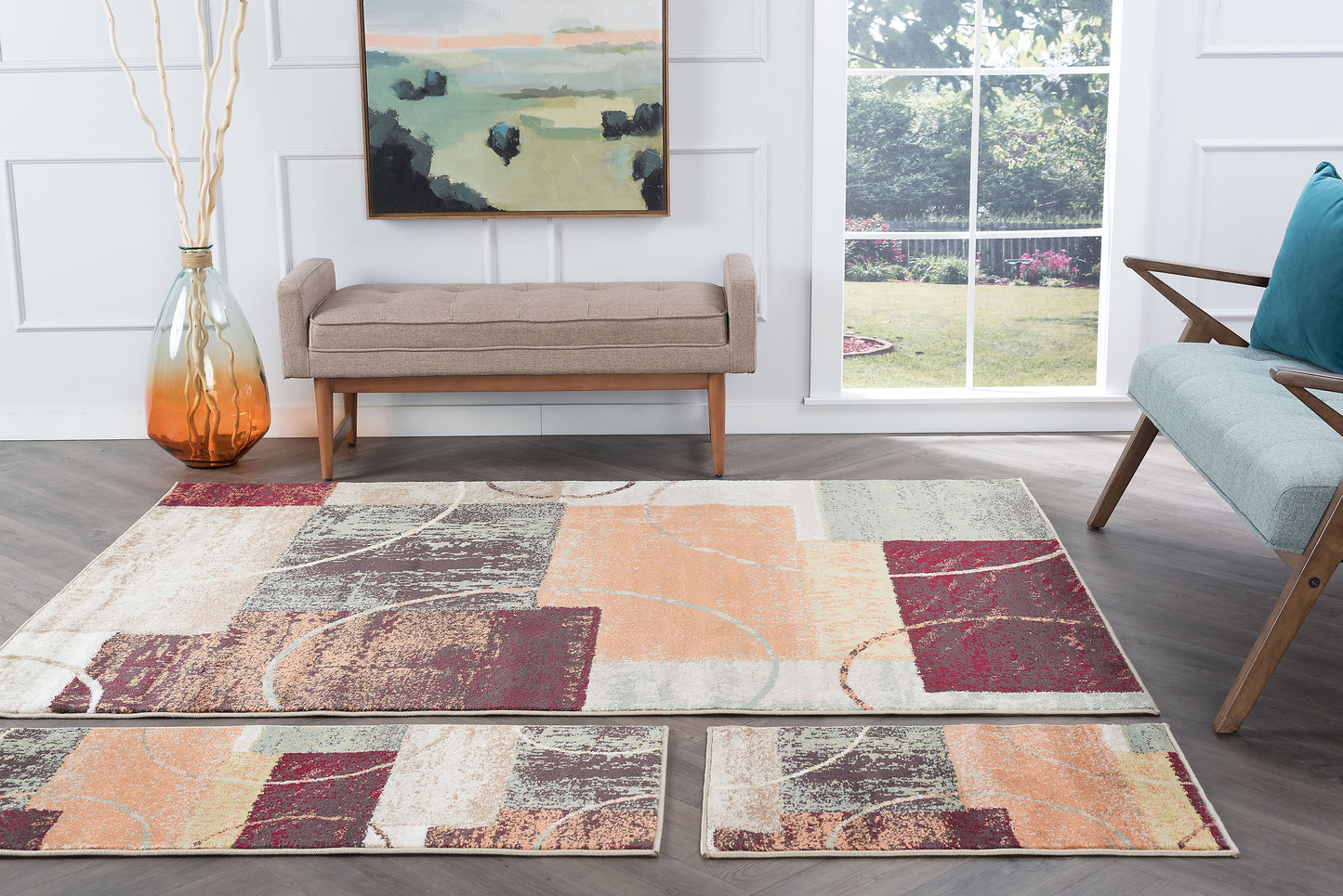 Tayse Abstract Area Rug DCO10-Conner Contemporary Cut Pile Indoor Polypropylene