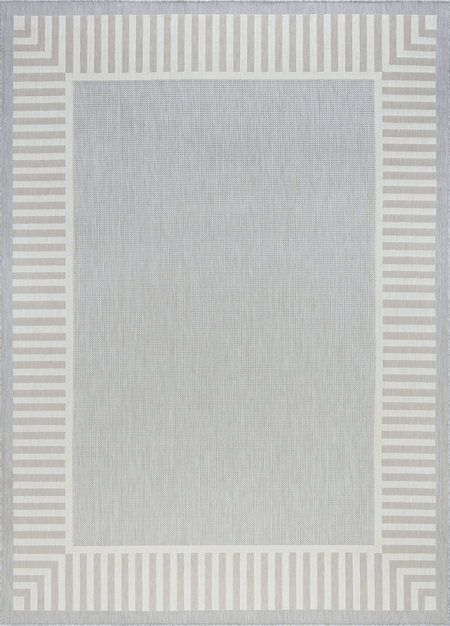 Tayse Striped Border Area Rug ECO11-Elgin Transitional Flat Weave Indoor/Outdoor Polypropylene