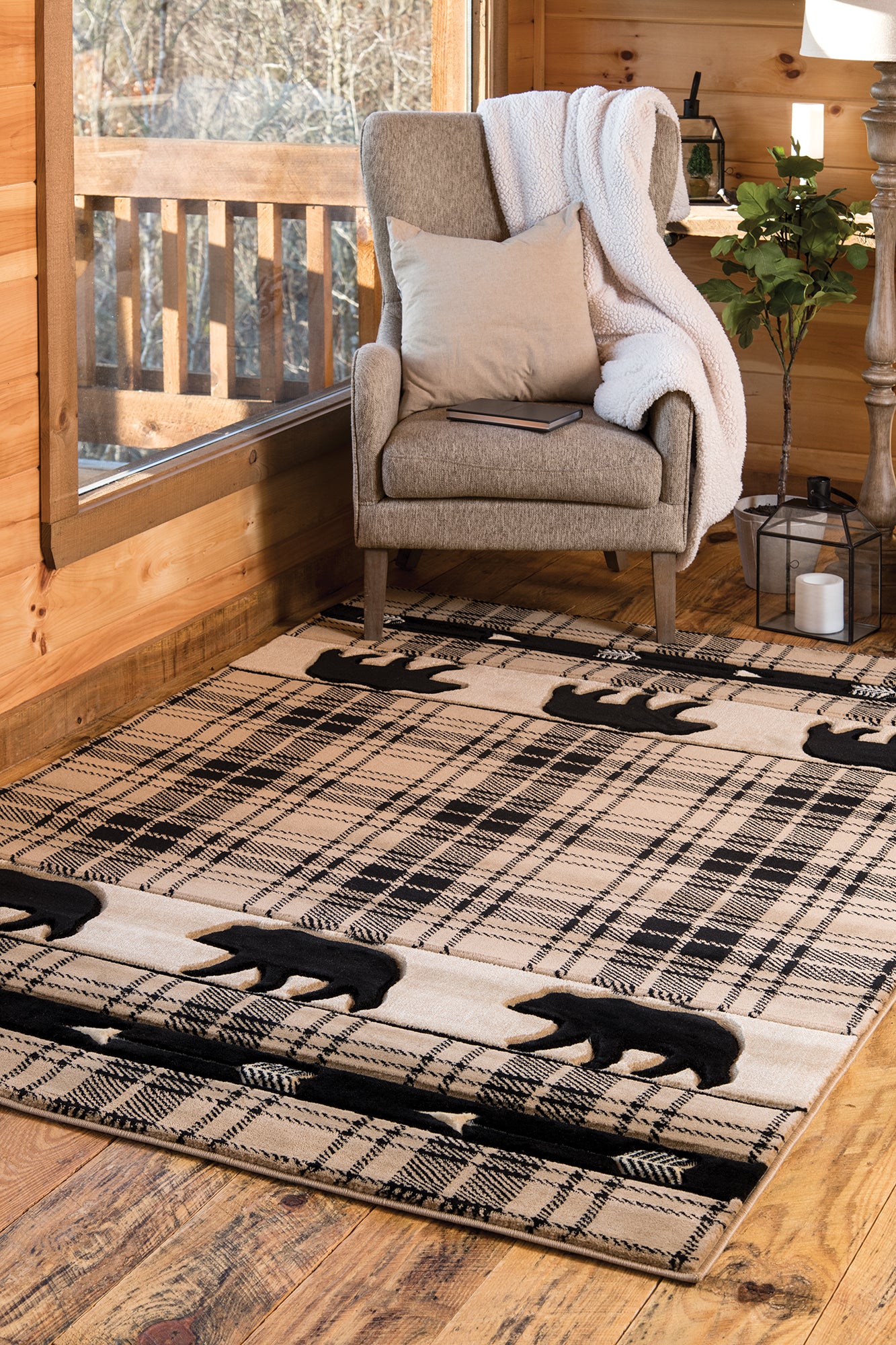 2055-Tartan_Bear Synthetic Blend Indoor Area Rug by United Weavers