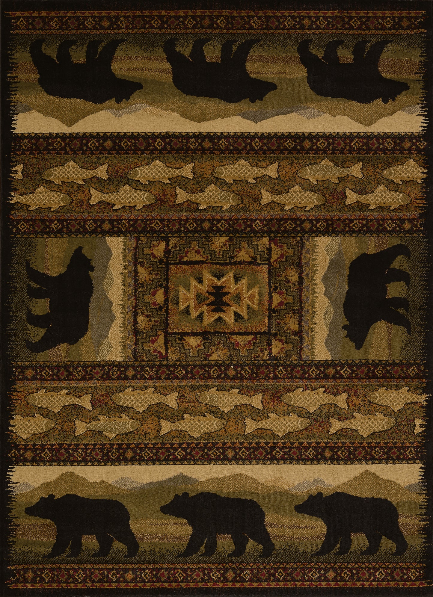 750-Black_Bears Synthetic Blend Indoor Area Rug by United Weavers