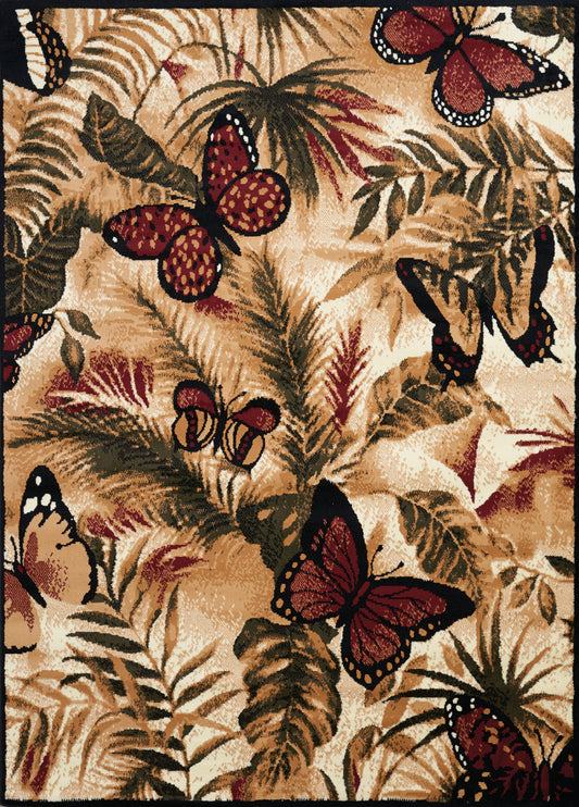 910-Butterfly Jungle Synthetic Blend Indoor Area Rug by United Weavers
