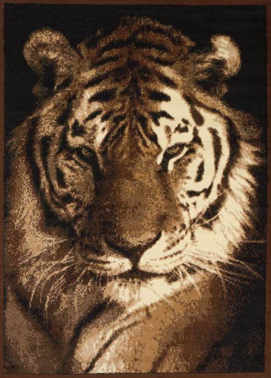 910-Tiger Portrait Synthetic Blend Indoor Area Rug by United Weavers