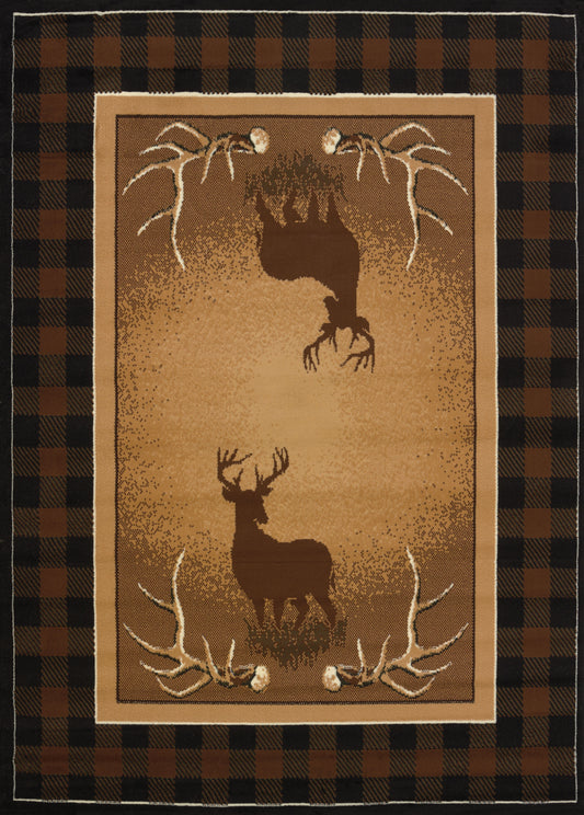 910-Antler Buck Synthetic Blend Indoor Area Rug by United Weavers