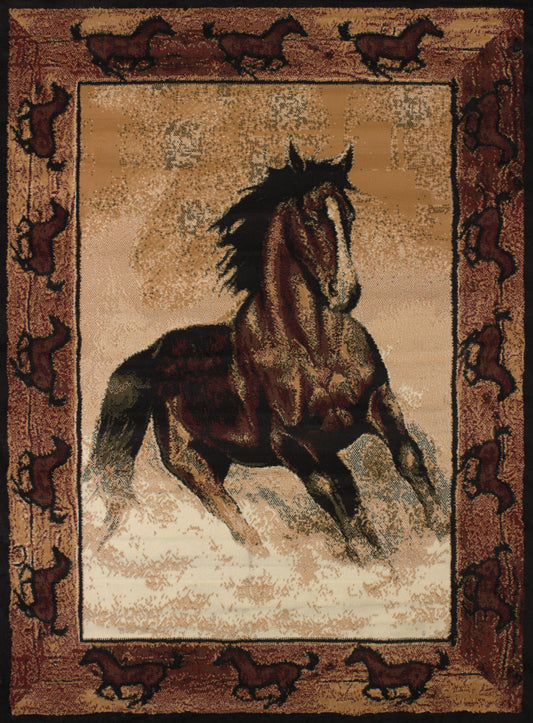 910-Stallion Border Synthetic Blend Indoor Area Rug by United Weavers