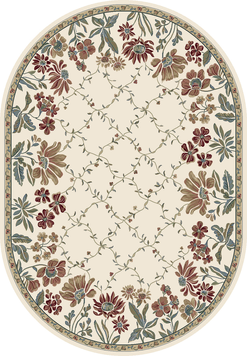Dynamic Rugs ANCIENT GARDEN 57084 Ivory Area Rug